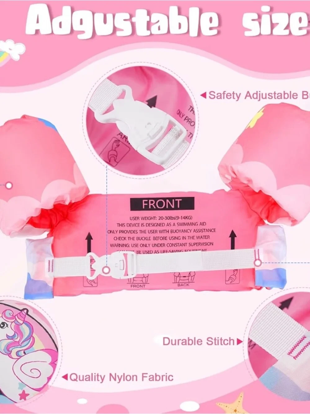 Child Unicorn Swim Vest and Arm Floaties - Pink